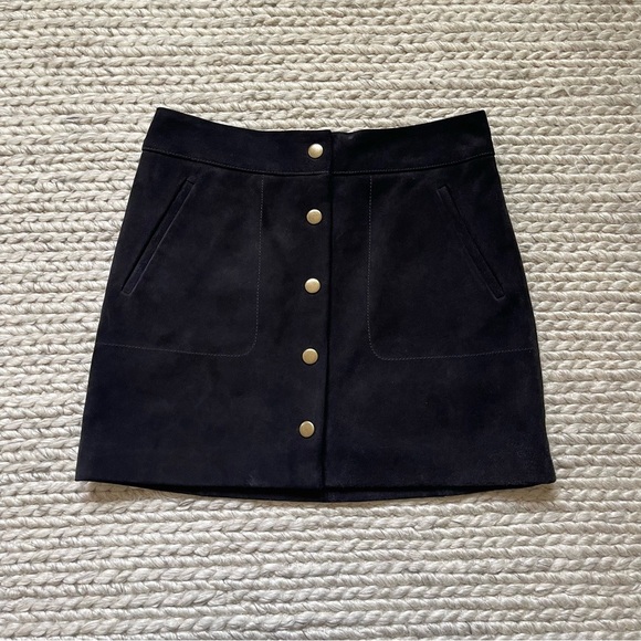Madewell x Daryl K Black Suede Mini Skirt - Picture 3 of 7